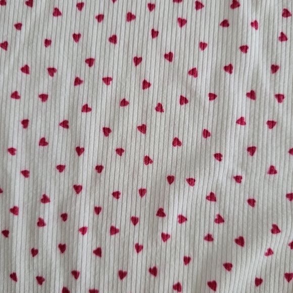 Cotton Rib Lace Trim Heart Pattern Chemise - Picture 5 of 5